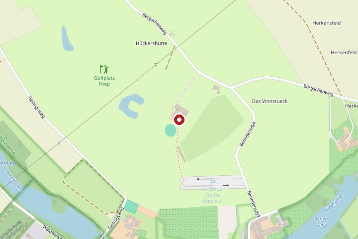 Karte: Standort des Treff.clubhaus2 am Golfclub Niep, Bergschenweg 71 in Neukirchen-Vluyn